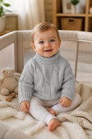 Pull en tricot pour enfants avec logo personnalisé, col roulé à manches longues, couleur unie, décontracté, mode hiver, acrylique, usine OEM & ODM