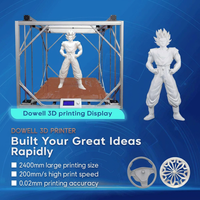 Imprimante 3D grand format en fibre de carbone avec nivellement automatique intelligent par IA, buse haute température, taille d'impression de 2400 mm pour modèles d'affichage