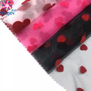 Sıcak seksi tasarım <span class=keywords><strong>Polyester</strong></span> peluş akın tül örgü kumaş kalp şekli 100% naylon beyaz tül kumaş güç örgü kumaş giyim - Product Image 6