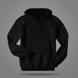 Sudadera con Capucha Negra para Hombre, Corte Regular, Tejido French Terry, Informal, con Bolsillo Canguro - Product Image 4