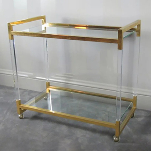 <span class=keywords><strong>Chariot</strong></span> d'hôtel en acrylique transparent fabriqué sur mesure en usine <span class=keywords><strong>Chariot</strong></span> <span class=keywords><strong>de</strong></span> service en acrylique <span class=keywords><strong>de</strong></span> luxe au design moderne pour salle à manger - Product Image 6