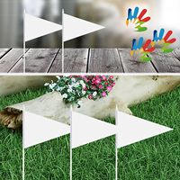 Impression personnalisée 5x8 pouces Mini Triangle DIY Graffiti Drapeaux promotionnels à main Petit fanion bâton avec poteau solide
