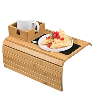 Anpassbare Hochwertige Moderne Zweistufige Lackierte Sofa-Armlehnen-Ablage Becherhalter Rutschfeste Multifunktionale Bambus-Aufbewahrung - Product Image 2