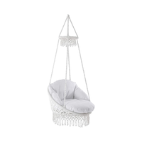 WOQI Chaise hamac en corde de coton tricoté à la main Siège de balançoire en macramé pour adultes et enfants Mobilier de camping en plein air