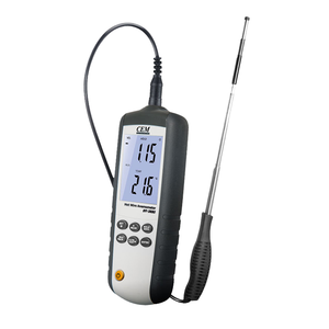 CEM DT-3880 เครื่องวัดความเร็วลมแบบใช้ลวดร้อนแบบพกพา อินเทอร์เฟซ USB เซ็นเซอร์วัดความเร็วลมแบบใช้ความร้อน จอแสดงผล LCD แบบพกพาสำหรับอุตสาหกรรม - Product Image 1