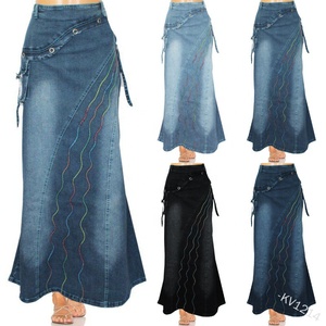 Encuentre el mejor fabricante de falda jeans larga y falda jeans larga para  el mercado de hablantes de spanish en alibaba.com