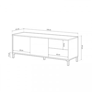 Meuble TV en chêne Brooklyn Meubles de salon à domicile Meuble TV élégant à utiliser - Product Image 1