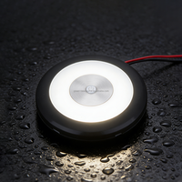 Plafonnier LED rond blanc et noir, étanche IP67, 12V, à intensité variable, pour caravane, intérieur de voiture, camping-car, fourgonnette
