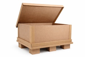 Caja de Embalaje de Palet Plegable Resistente, Reutilizable, de Cartón Corrugado Marrón, con Asa - Product Image 4