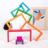 Jouet de puzzle en bois Montessori personnalisé, blocs d'empilage en spirale arc-en-ciel pour enfants, garçons et filles