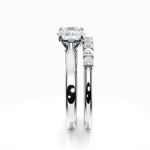 ชุดแหวนแต่งงานเพชรเจ็ดเม็ดแบบคลาสสิก SGARIT Custom Classic Solitaire แหวนเพชรแล็บโกรว์ 18K ทองคำ 2 กะรัต VS D พร้อมใบรับรอง IGI สำหรับการหมั้น - Product Image 4
