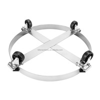 Carro para bidones de 55 galones, capacidad de 1000 lb, plataforma de acero de alta resistencia, carretilla para bidones OEM industrial con 4 ruedas giratorias y diseño de correa cruzada