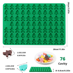Molde de Silicona Navideño de Grado Alimenticio, <span class=keywords><strong>Mini</strong></span> Moldes <span class=keywords><strong>para</strong></span> Hornear Dulces, Galletas, Pudín, Gelatina, Árbol de Navidad, <span class=keywords><strong>Hombre</strong></span> de Jengibre - Product Image 3