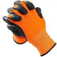Gants de Travail de Protection en Polyester 13G Enduits de Latex Rouge et Noir avec Revêtement en Latex pour la Construction