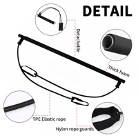 Barre d'exercice réglable pour yoga et Pilates, kit de barre en 2 sections, bande de résistance élastique en latex, résistance élevée 150 lb, portable