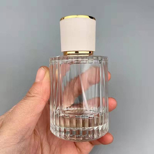 New Design Free Sample 30ml 50ml 100ml Clear Vertical Stripe Screw Spray <b>Atomizer</b> Oil <b>Perfume</b> Empty Bottle with Gold Cap - Product Image 2