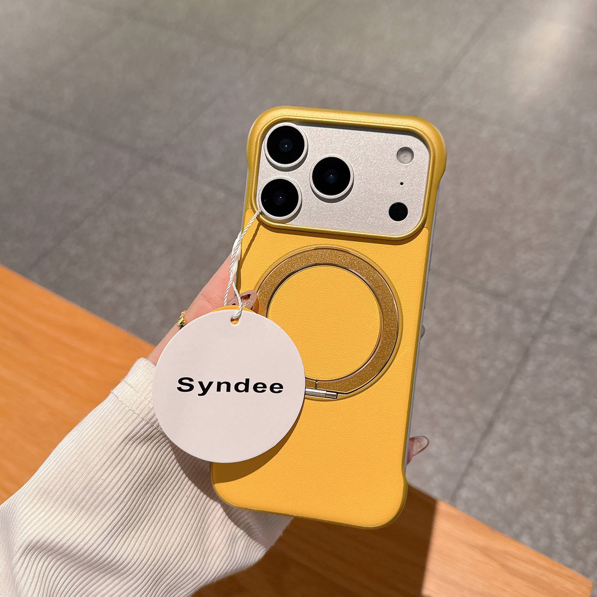 Coque de support de peau sans cadre, jaune citron