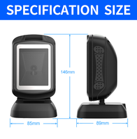 Lecteur de codes-barres 2D de bureau avec fonction de reconnaissance de factures, haute résolution, lecteur de codes QR USB pour caisse de vente au détail