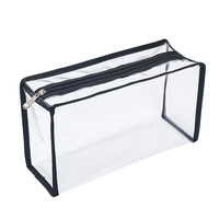 KONCAI Ensemble de maquillage personnalisé 3 en 1, sac de voyage transparent en PVC, trousse de toilette en plastique transparent avec fermeture éclair