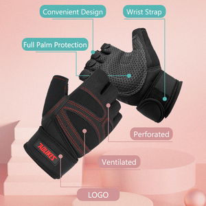 Aolikes # <span class=keywords><strong>Guanti</strong></span> da <span class=keywords><strong>Palestra</strong></span> C-109 <span class=keywords><strong>per</strong></span> <span class=keywords><strong>Uomo</strong></span>, Mezze Dita Traspiranti con Fascia Elastica <span class=keywords><strong>per</strong></span> Allenamento - Product Image 4