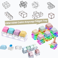 Acrylic Waterproof Lightweight Fireproof Cute Stress Relief Fidget Keyboard Keychain Toy with Cartoon Design