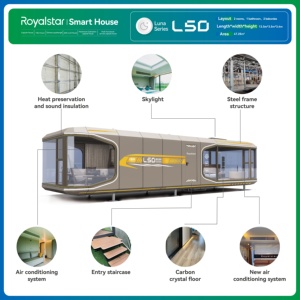 Royalstar L50 Casa Capsula Prefabbricata Mobile 50mq, Struttura in Acciaio, Moderna per Esterni, Hotel, Cucina, Soggiorno Prefabbricato - Product Image 5
