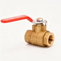 Válvulas de bola de latón forjado con rosca hembra NPT de 1/4 pulgada OEM manual con maneta para herramientas de fontanería, HVAC y sistemas neumáticos
