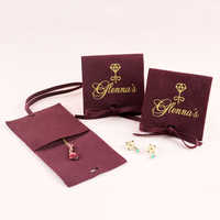 Pochette pour montre en microfibre suédée avec logo personnalisé en feuille d'or, sac à bijoux souple pour collier, bague, bracelet, protection contre la poussière, emballage cadeau