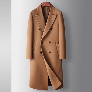 Cappotto Slim in Lana da <span class=keywords><strong>Uomo</strong></span> Autunno/Inverno 2024, <span class=keywords><strong>Doppiopetto</strong></span> Artigianale, Stile Business-Casual, Trench Lungo - Product Image 1
