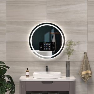 Fabrieksverwarming Temperatuurdisplay Blue_tooth Defogger Rond Smart Touchscreen Tv-Achtergrondverlichting Led Badkamerspiegel - Product Image 1