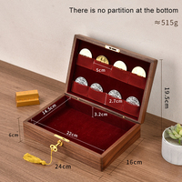 Boîte de rangement en bois de noyer pour barres d'or, anti-oxydation, pour collection d'or