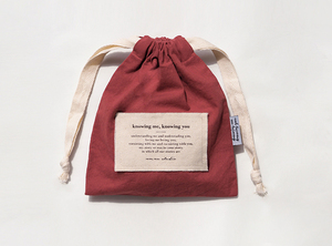 Túi quà vải cotton linen màu be nhạt có dây rút, có nhãn dệt - Product Image 6