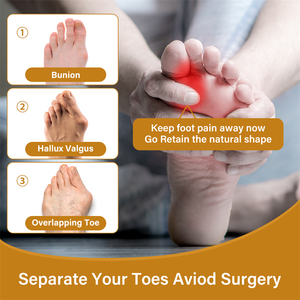 Chaussettes correctrices ajustables pour hallux valgus, séparateurs d'orteils antidérapants, ensembles <span class=keywords><strong>de</strong></span> soins pour les orteils, correcteur d'orteils - Product Image 6