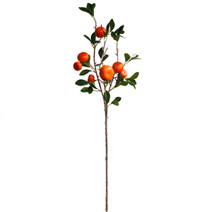 Arreglo Floral Artificial de Kumquat Yihua, Flor de Seda Naranja Amarilla, Decoración de Estilo Nórdico Chino para Sala de Estar y Hotel - Product Image 5