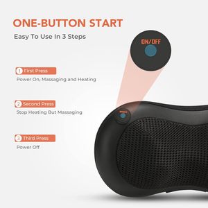 Nouveau produit 2025 Shiatsu masseur de dos et de cou oreiller de Massage de pétrissage de tissus profonds pour le dispositif de soulagement de la douleur musculaire du dos - Product Image 4