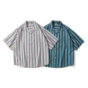 Chemise à manches courtes imprimée pour <span class=keywords><strong>homme</strong></span> de la marque Hip-hop - Nouveau style printemps/é<span class=keywords><strong>t</strong></span>é, chemise à manches courtes décontractée pour <span class=keywords><strong>homme</strong></span>, chemise ample - Product Image 4