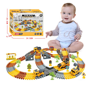 Rompecabezas construcción tren ferroviario conjunto batería ingeniería ranura juguete para niños niño juguete carril coche juguete conjunto - Product Image 1