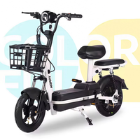 Vélo électrique 350W avec moteur arrière sans balais, batterie au plomb-acide, vélo de ville léger avec selle confortable