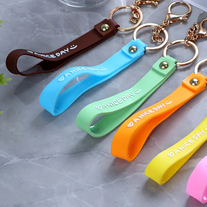 Creative silicone lanyard keychain multicolor phone lanyard wholesale pvc lanyard