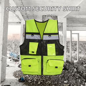 Özel Logolu Kışlık Polyester/Pamuk Uzun Kollu Güvenlik Görevlisi Üniformaları Yansıtıcı Şeritli Taktik Tasarım Gömlekleri - Product Image 2
