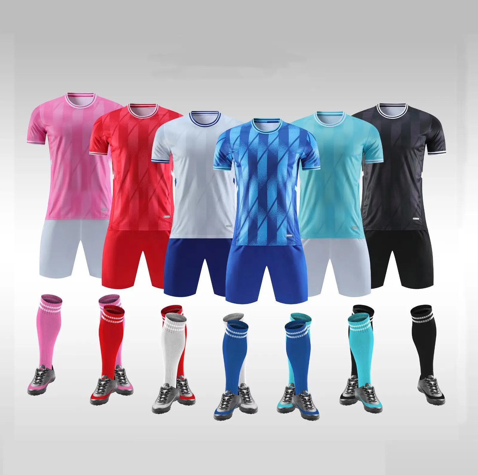 Customizável tamanho do logotipo número Thai qualidade Soccer Jerseys Treinamento Leve Uniforme Barato Em Branco Futebol Jersey Para Equipes