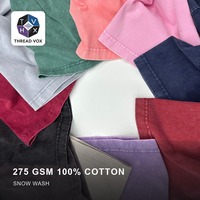 Kaos Oblong Pendek Lengan Pendek Grafis Monyet Batik Custom OEM THREAD VOX 275GSM Katun Jersey Double Yarn Combed, Kerah Bulat Longgar