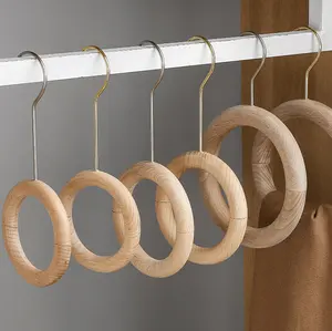 Multifunções Único Nordic Clothing Rack Hight Qualidade Faia Madeira Rodada Cachecol Cabide Cabides De Madeira para Cachecol Titulares Laço