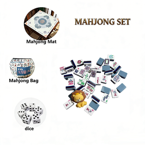 Jeu de Mahjong Personnalisable et Portable – 160 Tuiles – Idéal pour les Voyages – Style <span class=keywords><strong>Américain</strong></span> - Product Image 1