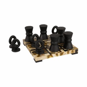 Gioco da tavolo Tic Tac Toe con tabellone in legno dal design unico con X e O, decorazione classica per tavolino da caffè - Product Image 2