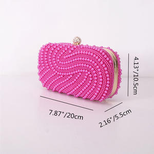 Europa En De Verenigde Staten Nieuwe Dames Diner Tas Handtas Roze Parel Met Ketting Diner Clutch Groothandel - Product Image 4