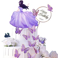 Feuilles de palmier et de ginkgo décoratives en papier écologique blanc doré pour gâteaux de Noël et d'anniversaire, vente en gros, assortiment de pièces