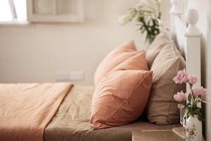 Brown Cotton <b>Bedding</b> High-Quality Pre-Washed Cotton <b>Bedding</b> Exporter 4 pieces <b>Set</b> Pillowcase Duvet Cover Fitted Sheet - Product Image 3