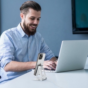 <span class=keywords><strong>Support</strong></span> de téléphone portable pliable en alliage d'aluminium flexible, personnalisable en usine, hauteur réglable pour écrans de 4 à 10 pouces, portable - Product Image 6