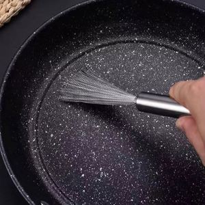 Kitchen Stainless Steel <b>Cleaning</b> <b>Brush</b> Long Handle Utensil Scrubber Anti-Rust Stainless Steel Kitchen Special <b>Brush</b> Pot Tool - Product Image 5